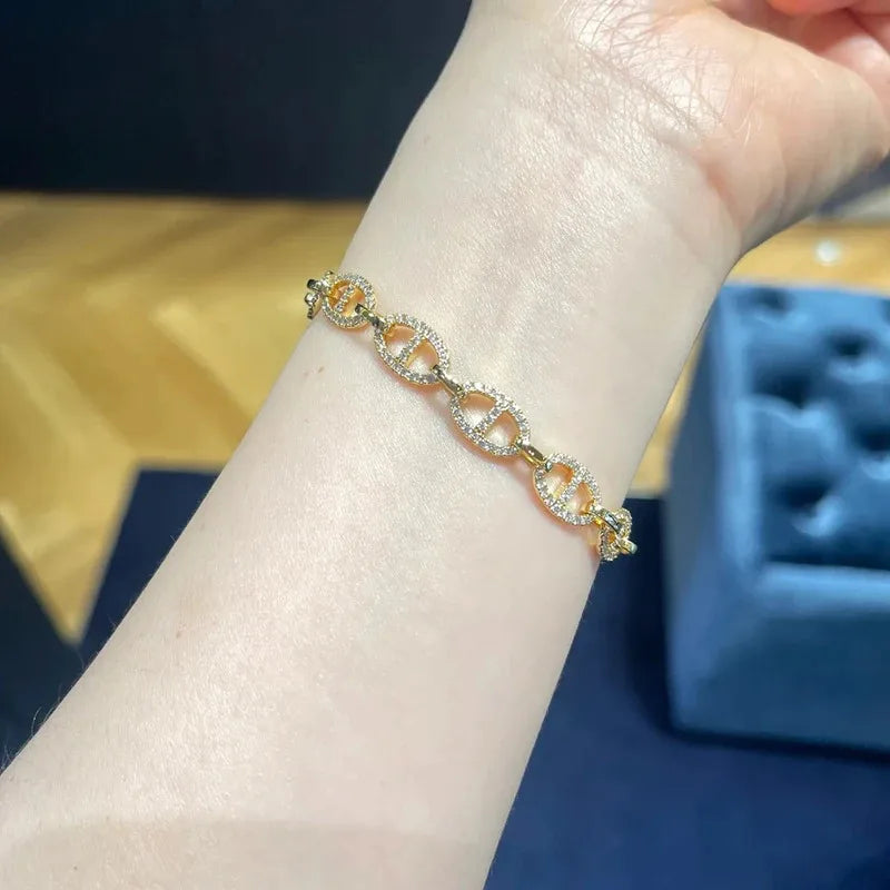 Classic Zircon Silver Bracelet