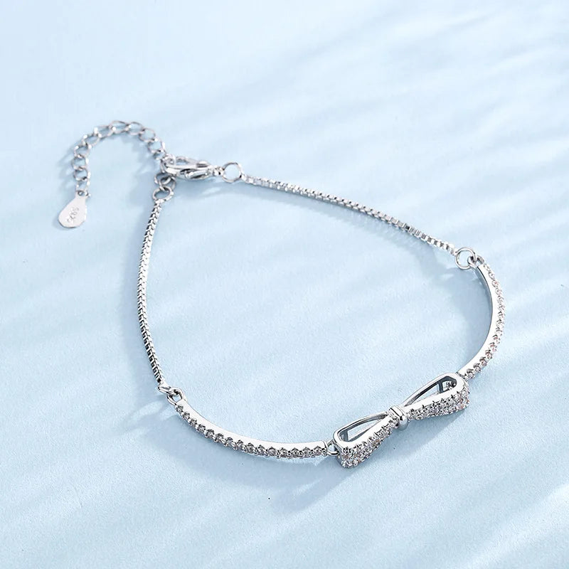 Paris Bow Silver Bracelet
