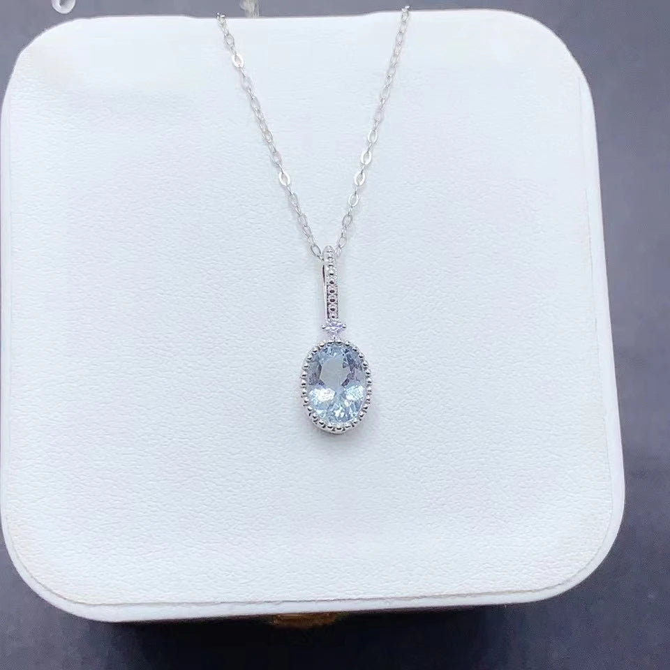 Mini Aquamarine Silver Pendant