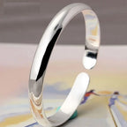 Polished Retro Silver Cuff