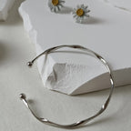 Twisted Wave Silver Bracelet