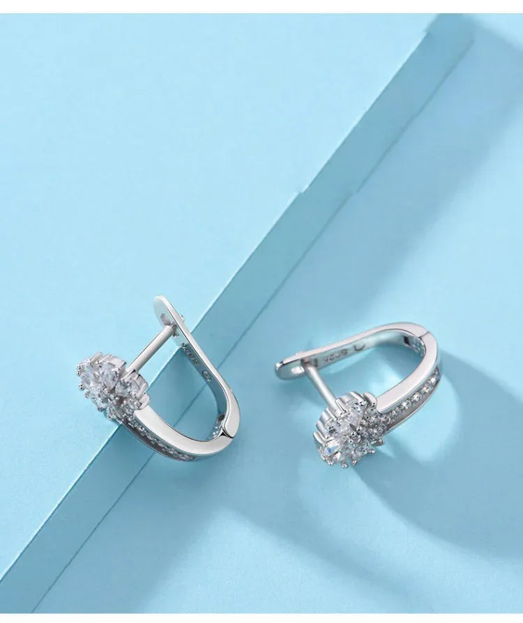 Zircon Crystal Flower Earrings