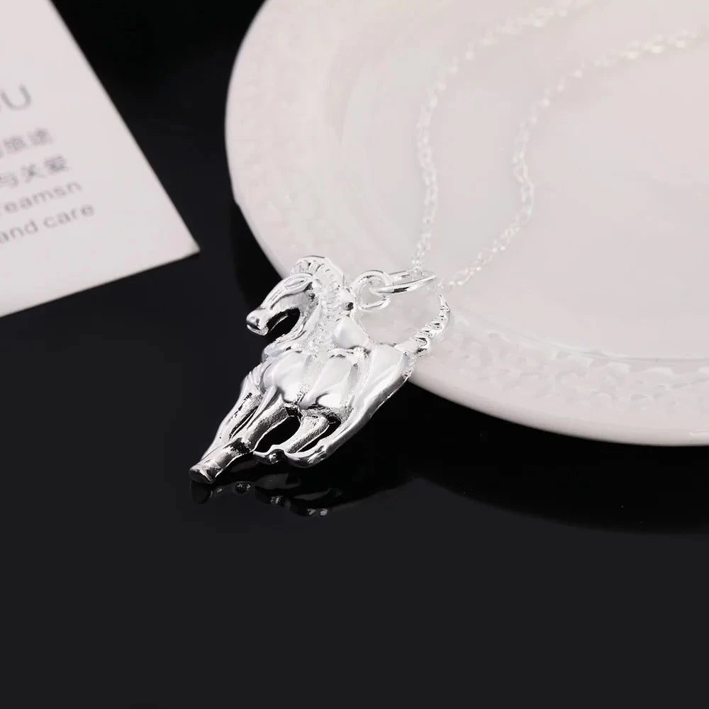 Equestrian Grace Silver Necklace