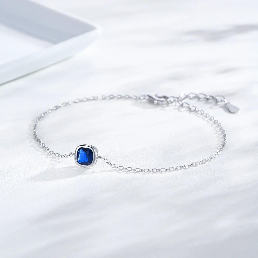 Square Zircon Silver Bracelet