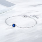 Square Zircon Silver Bracelet