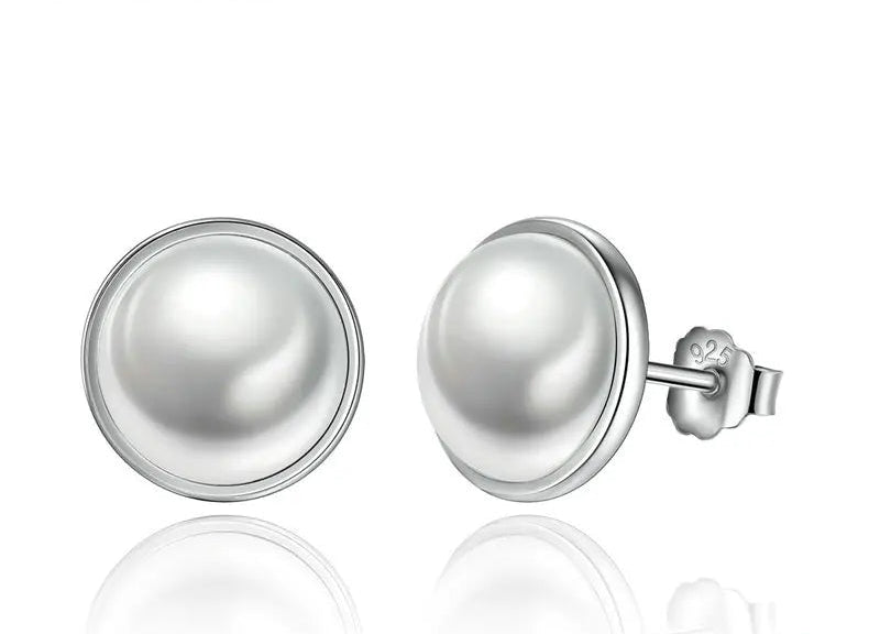Pearl Stud Silver Earrings