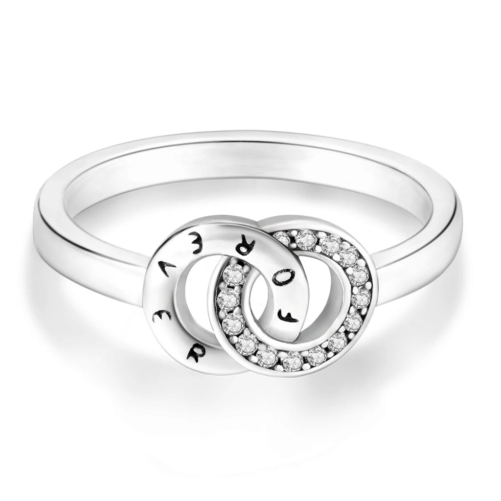 Double Halo Silver Ring