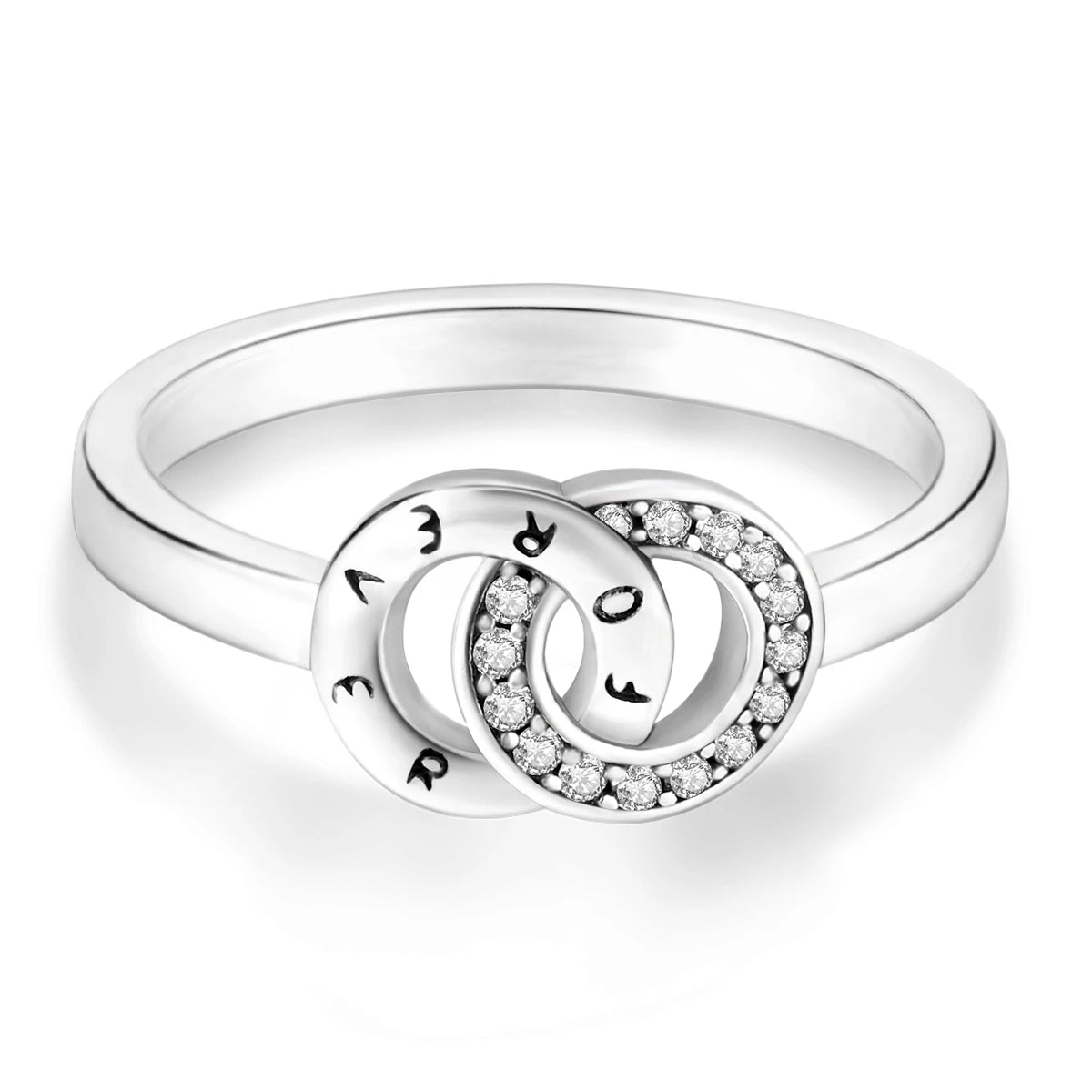 Double Halo Silver Ring