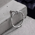 Lovely Rose Silver Ring