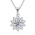 Moissanite Round Silver Necklace