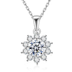 Moissanite Round Silver Necklace