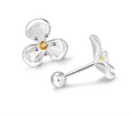 Enamel Flower Silver Earrings