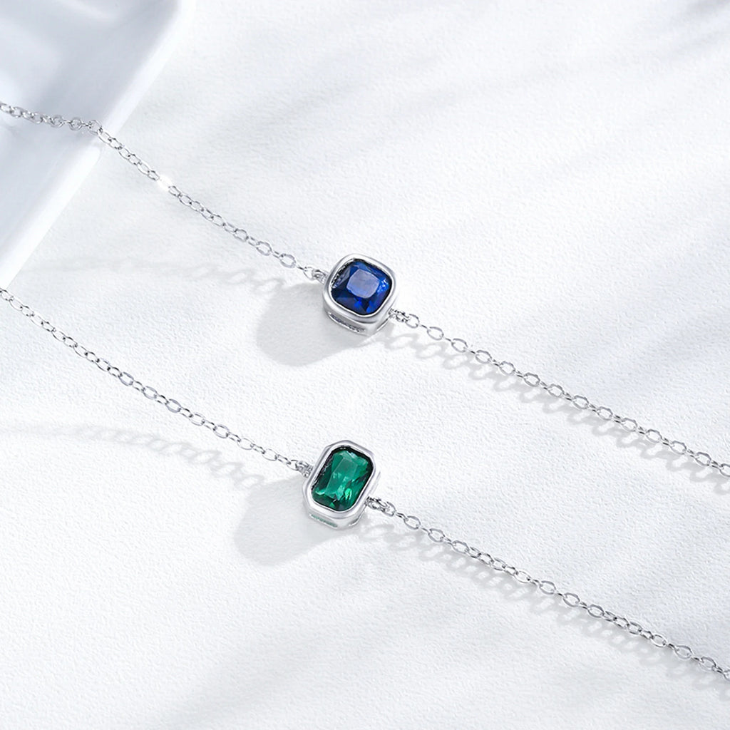 Square Zircon Silver Bracelet