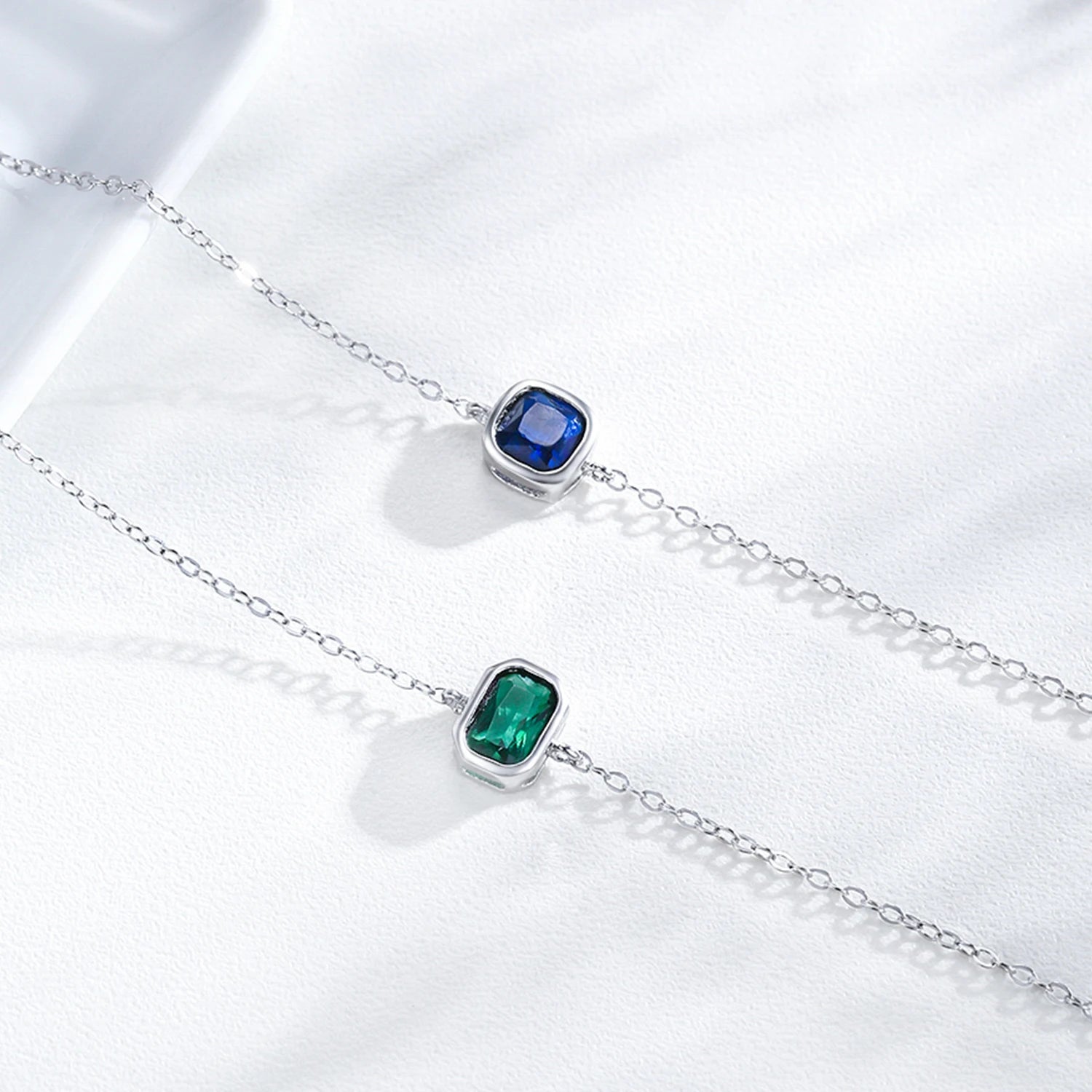 Square Zircon Silver Bracelet