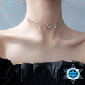 Crystal Choker Silver Necklace