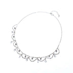 Crystal Choker Silver Necklace