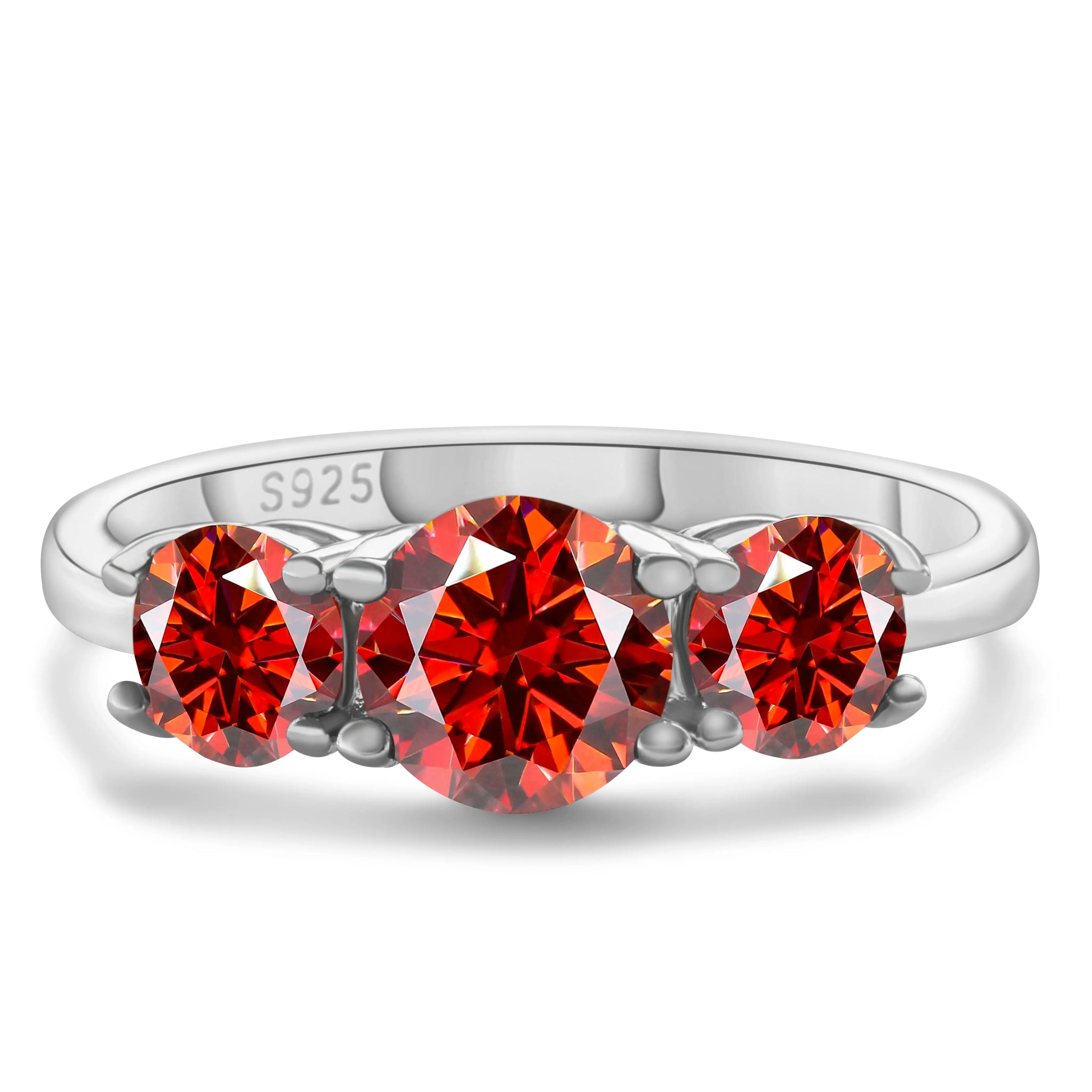 Red Moissanite Charm Ring