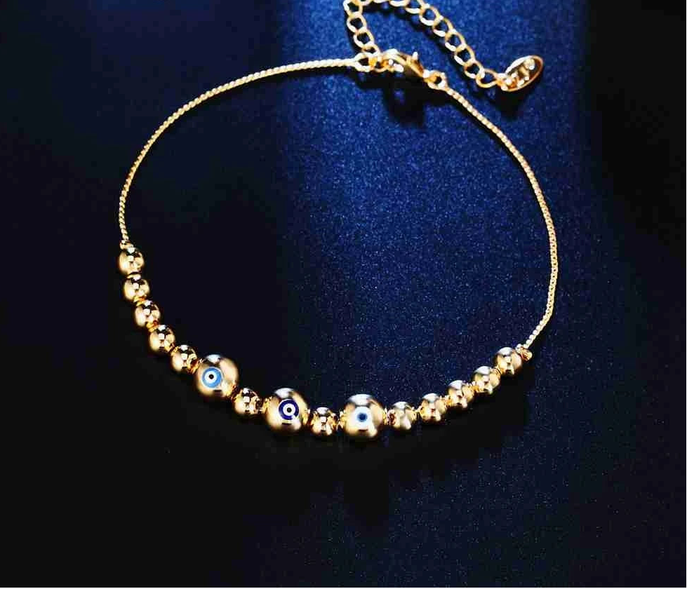 Silver & Gold Beads Bracelet