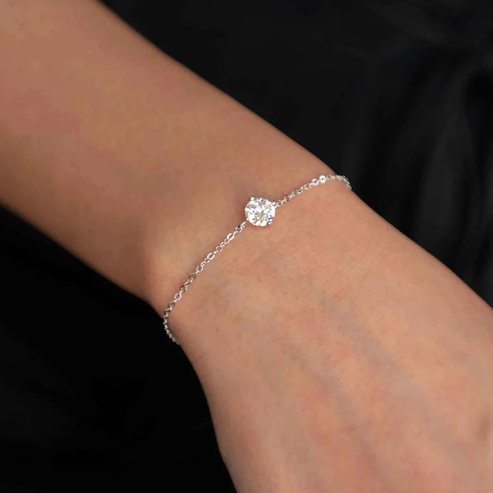 1CT Moissanite Silver Bracelet