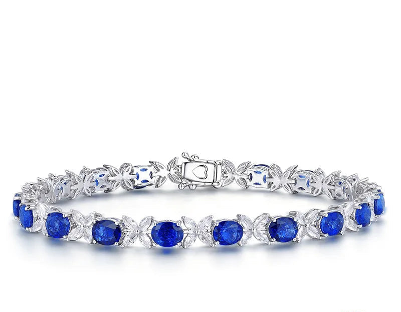 Royal Sapphire Silver Bracelet