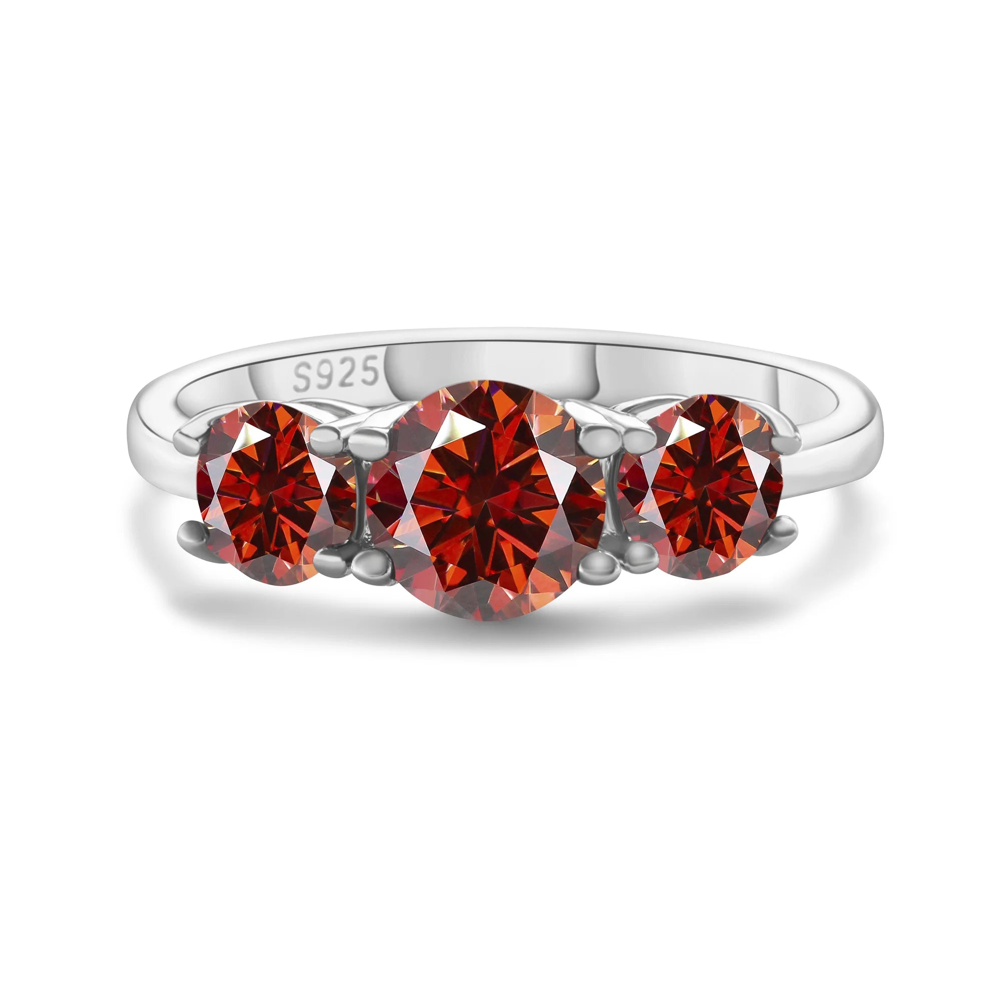 Red Moissanite Charm Ring