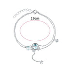 Double Aquamarine Silver Bracelet