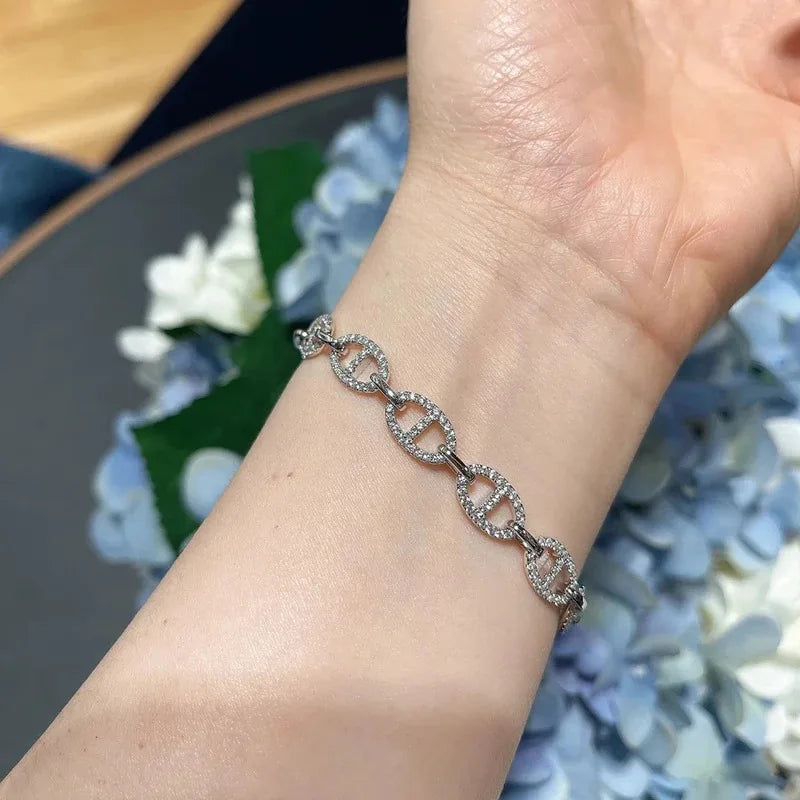 Classic Zircon Silver Bracelet