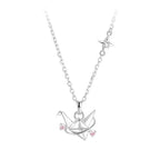 Paper Crane Zircon Necklace