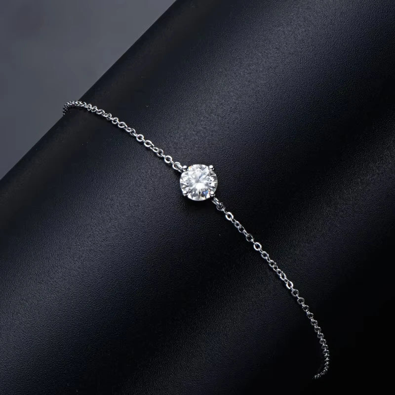 1CT Moissanite Silver Bracelet