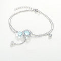 Double Aquamarine Silver Bracelet