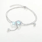 Double Aquamarine Silver Bracelet