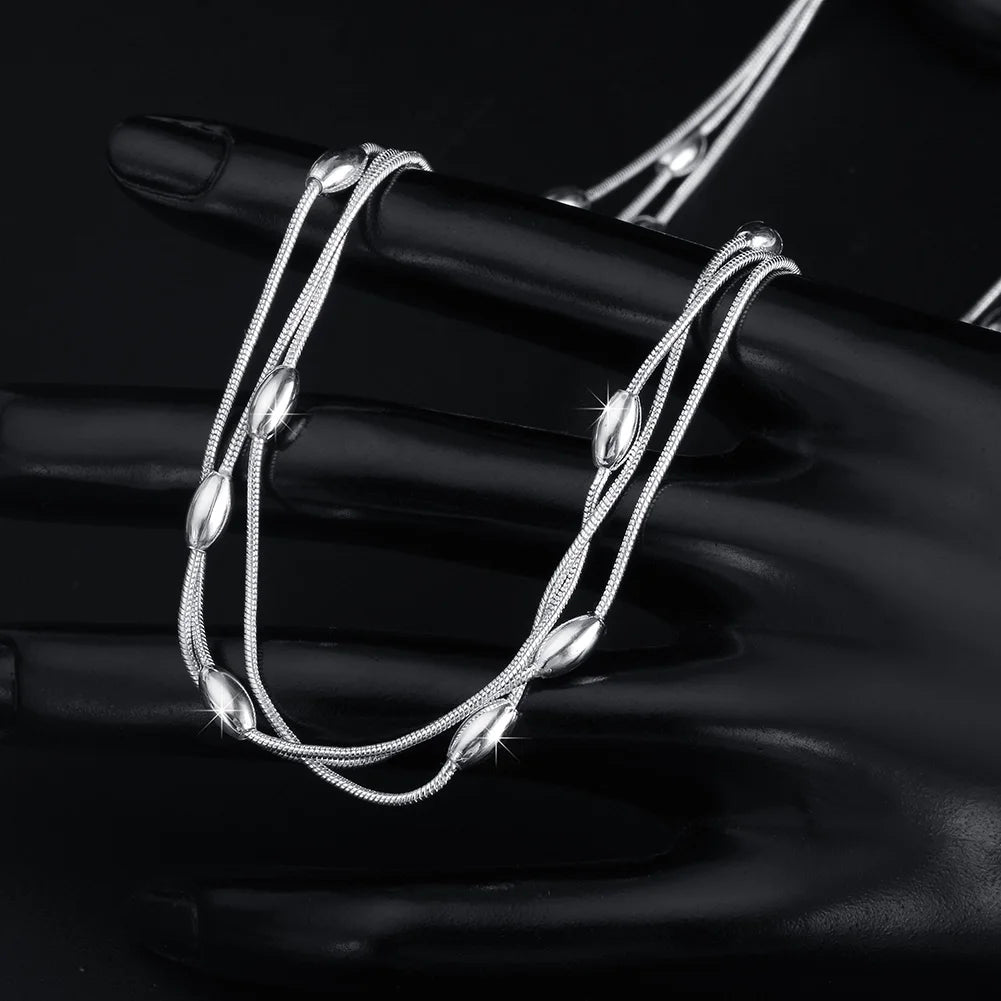 Charms Beads Silver Necklace