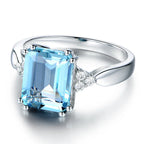 Aquamarine Luxe Silver Ring