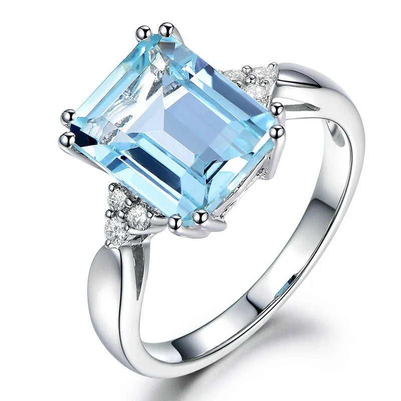 Aquamarine Luxe Silver Ring