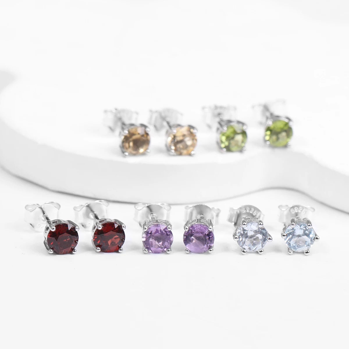 Natural Crystal Silver Earrings