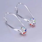 Crystal Engagement Silver Earrings