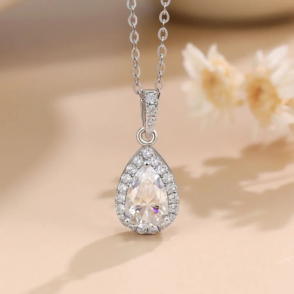Moissanite Vintage Silver Necklace