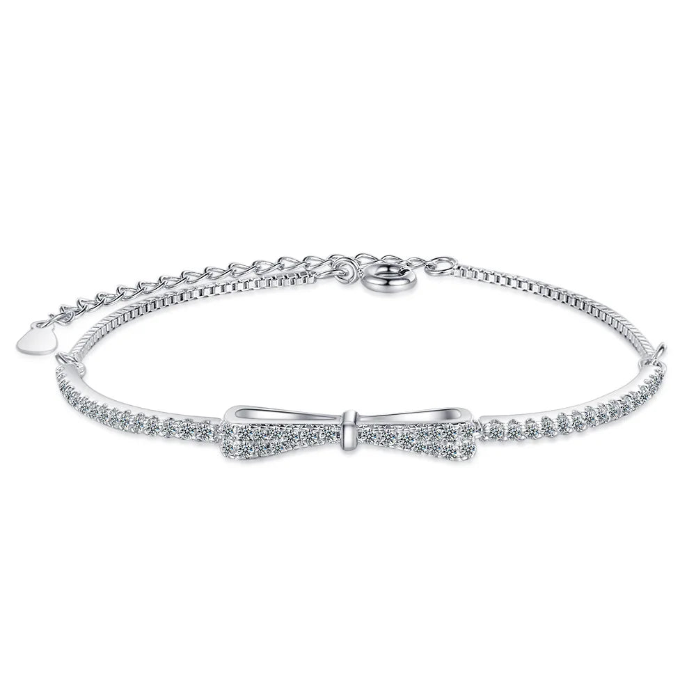 Paris Bow Silver Bracelet
