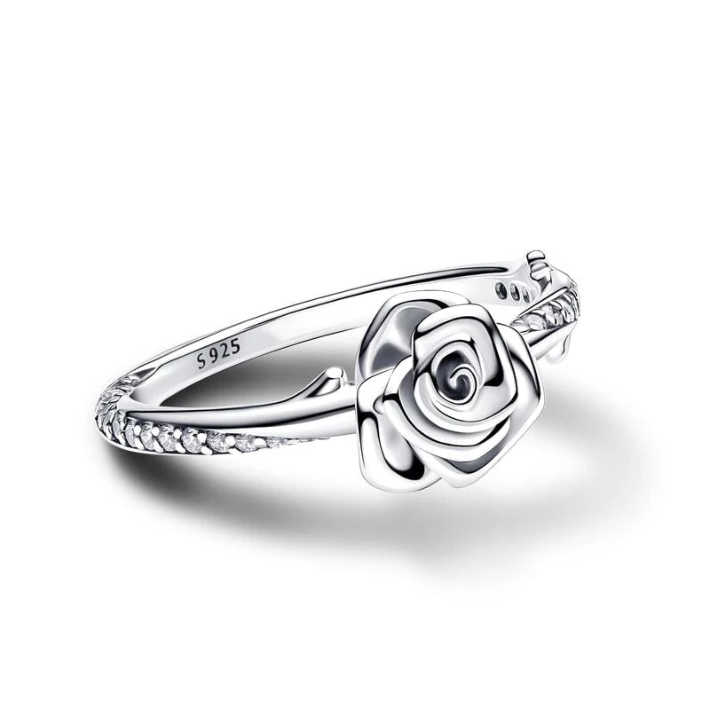 Blooming Rose Silver Ring