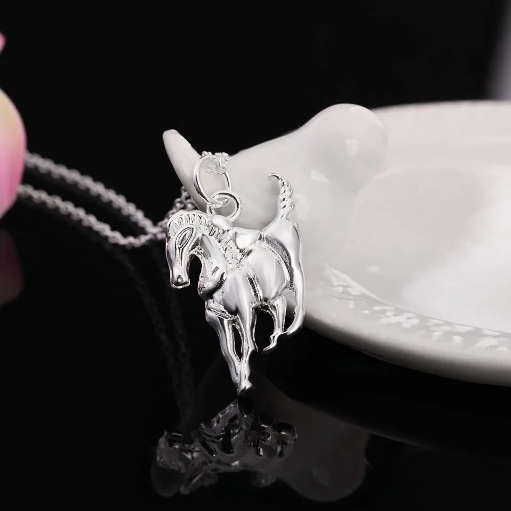 Equestrian Grace Silver Necklace