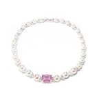 Pearl & Zircon Silver Necklace