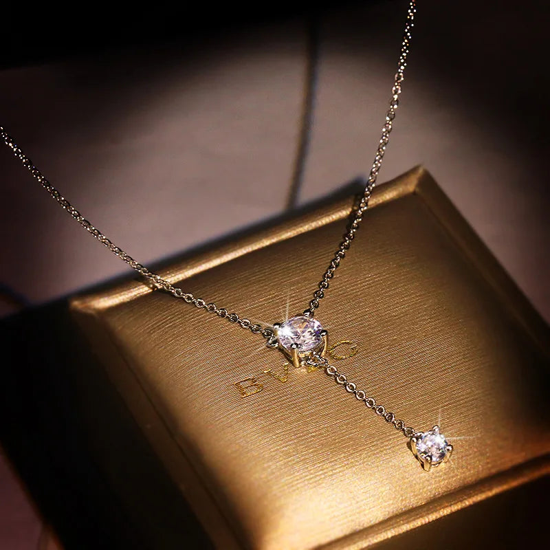 Bridal Halo Zircon Necklace