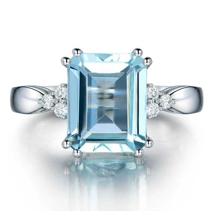 Aquamarine Luxe Silver Ring