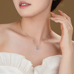 Blue Zircon Pendant Necklace