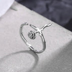 Lovely Rose Silver Ring