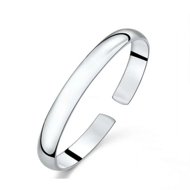 Polished Retro Silver Cuff
