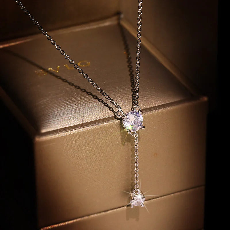Bridal Halo Zircon Necklace