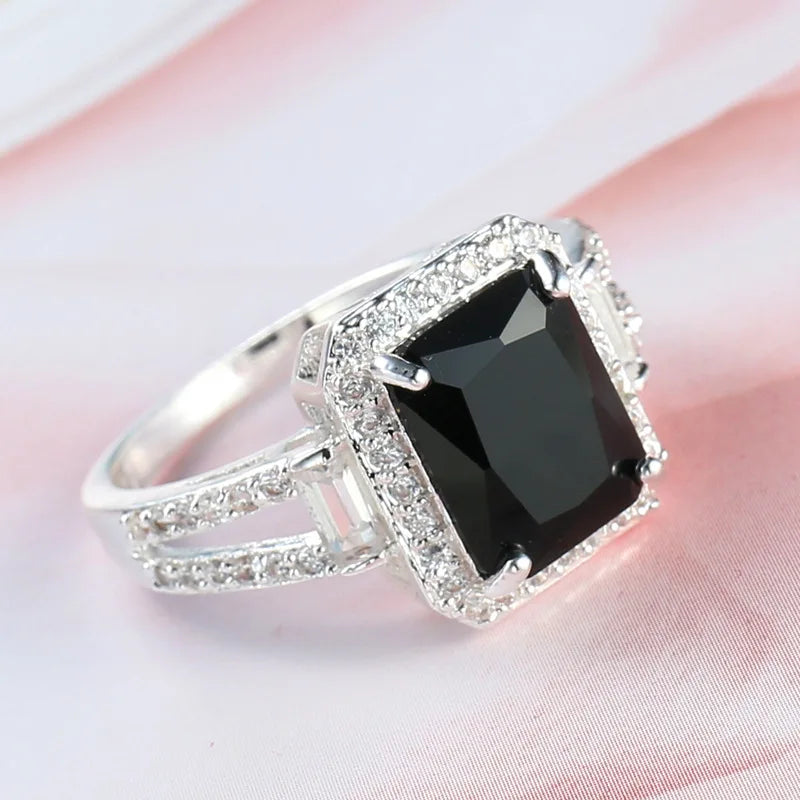 Midnight Black Zircon Ring