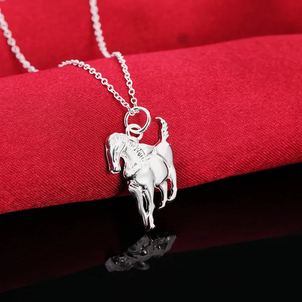 Equestrian Grace Silver Necklace