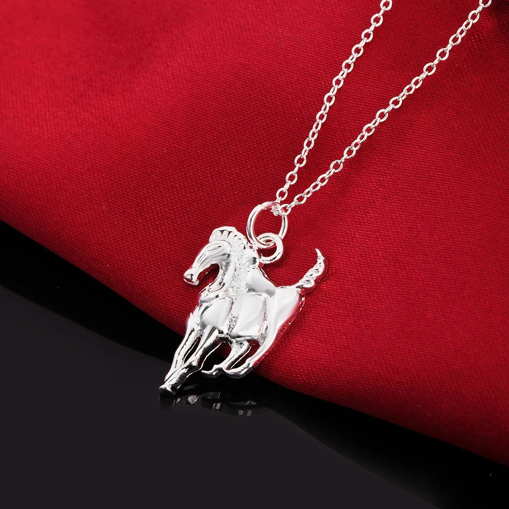 Equestrian Grace Silver Necklace